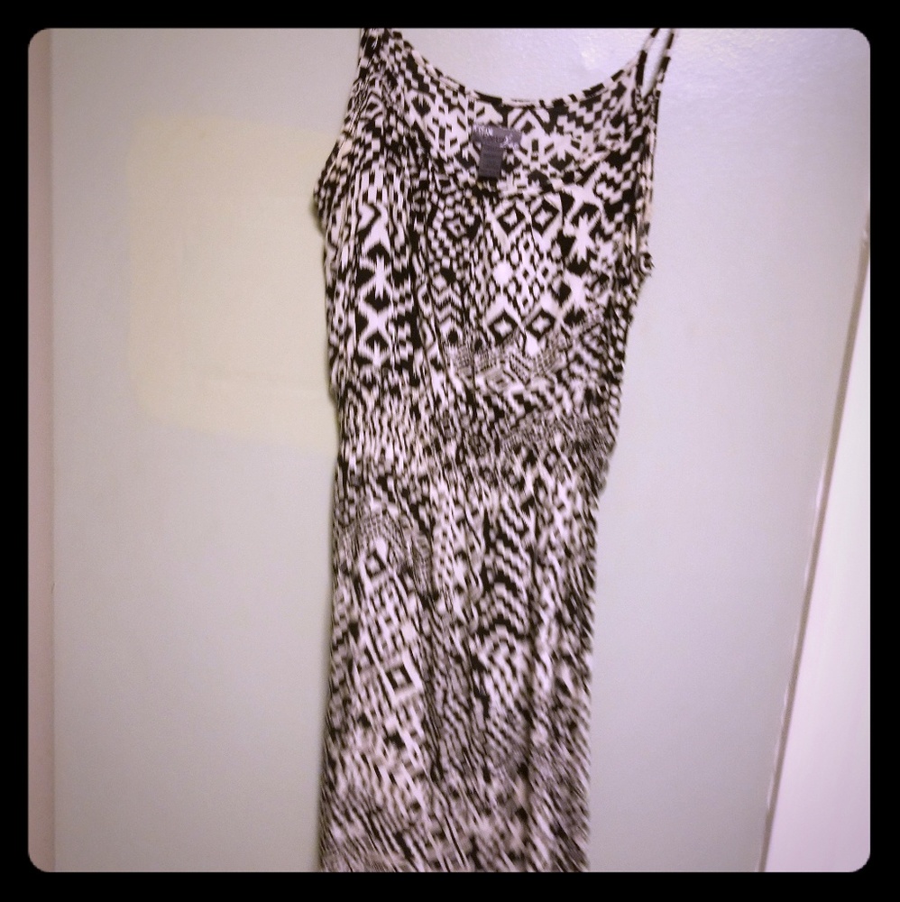 Black print dress